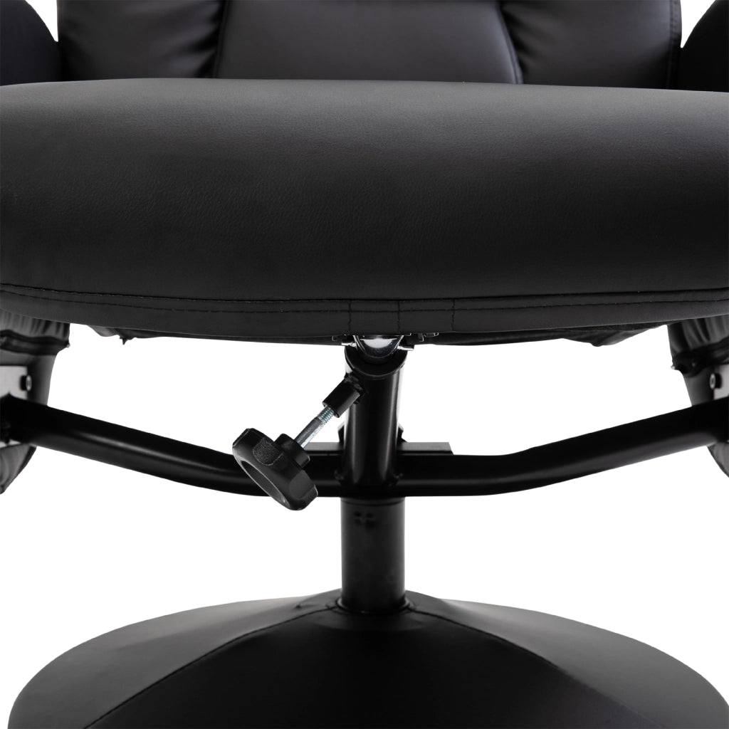Poltrona relax girevole 360¡ã con poggiapiedi e schienale reclinabile ¨C zephmum ¨C nero metallo