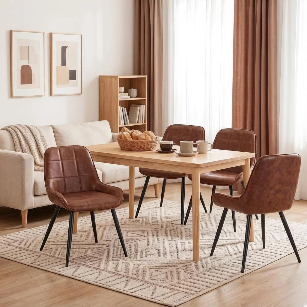 SEDIE DA PRANZO Set da 4 pezzi 47 cm Similpelle Marrone