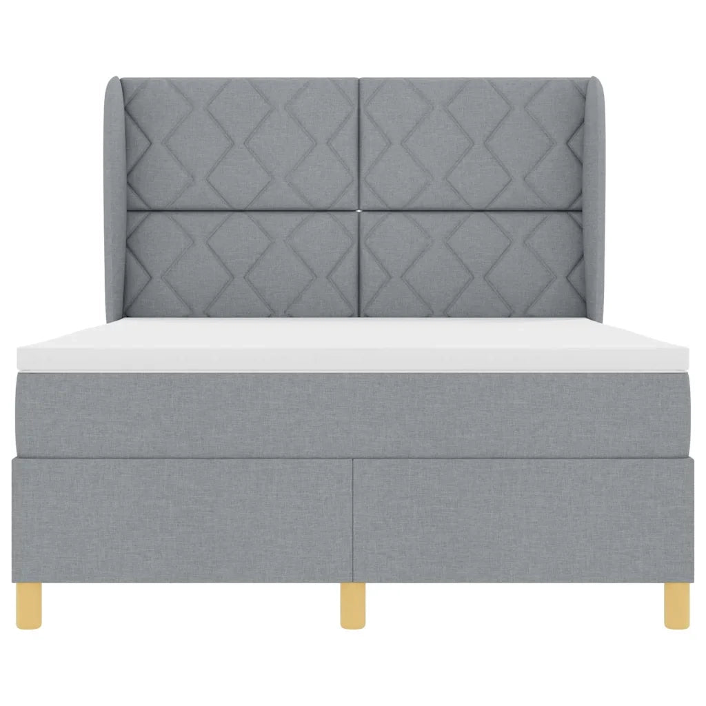 Letto a molle con testiera Grigio chiaro 200 x 160 cm Tessuto 3340823