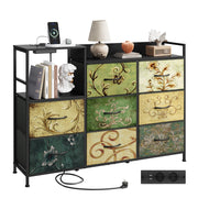 Cassettiera 8 cassetti con tessuto ¨C Zephmum ¨C Bianco 120x40x80 cm