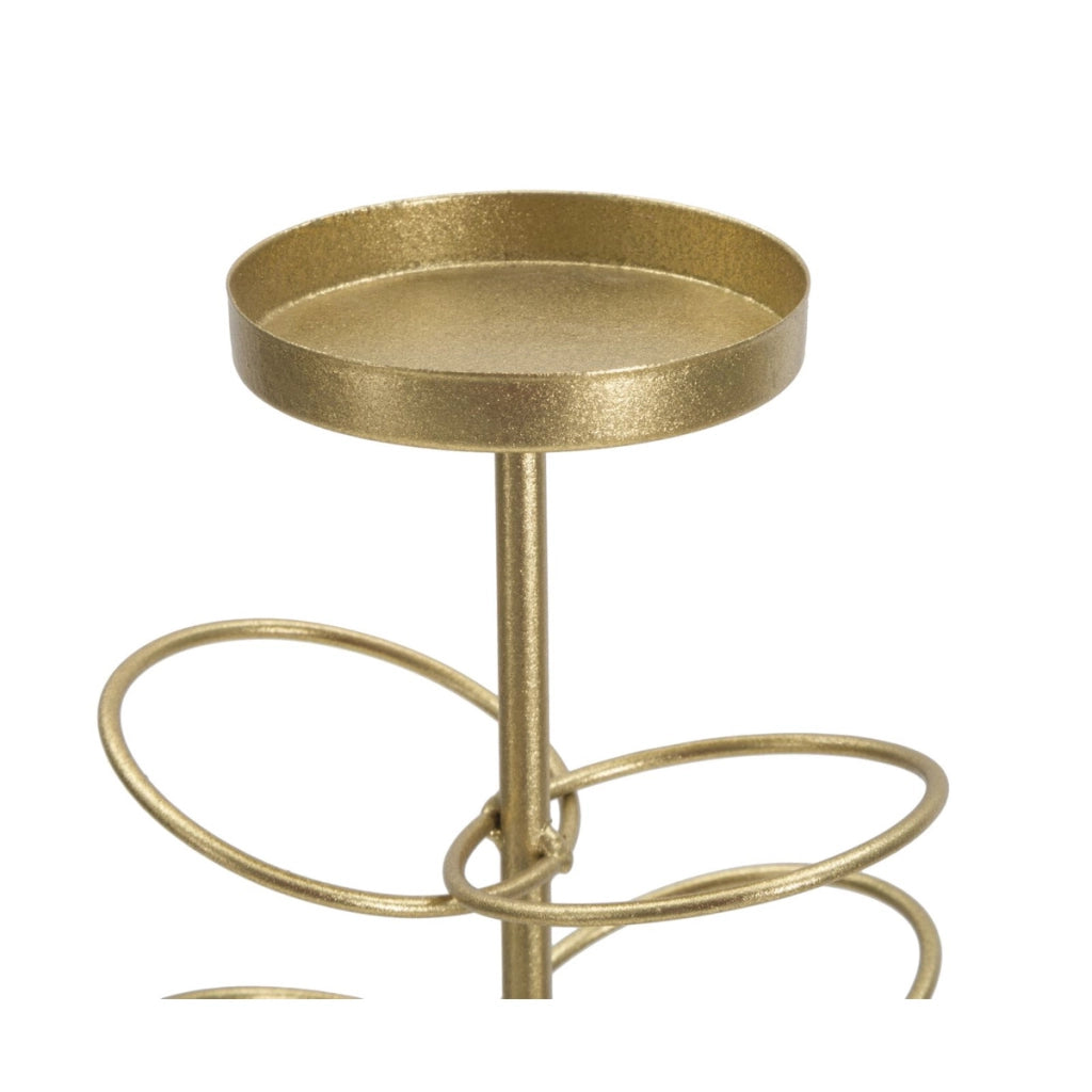 Portacandela VKH341, Oro, Marmo, 14x13x46 cm
