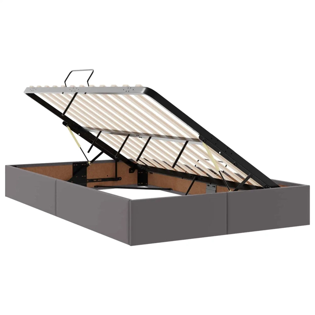 Letto con contenitore e materasso Grigio 120 x 190 cm