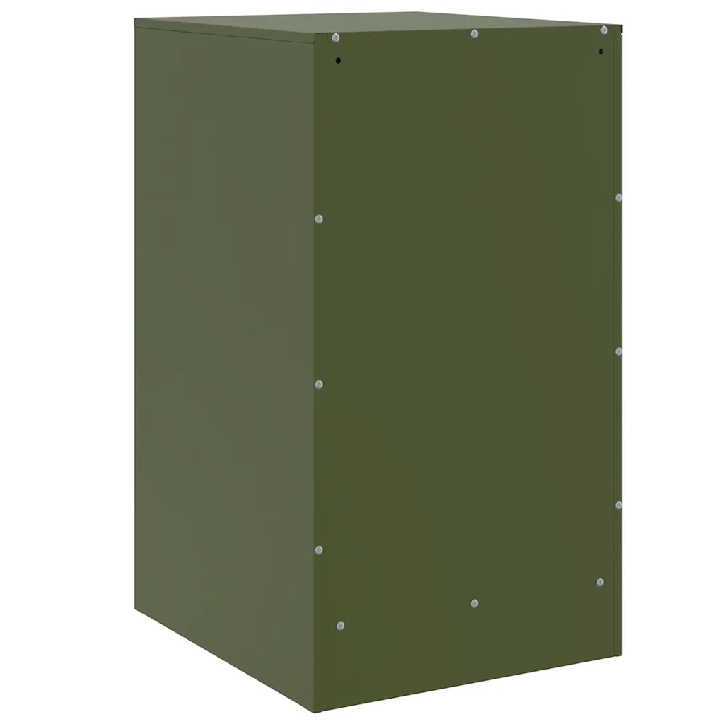 Comodini 2 pz Verde Oliva 34,5x39x62 cm in Acciaio