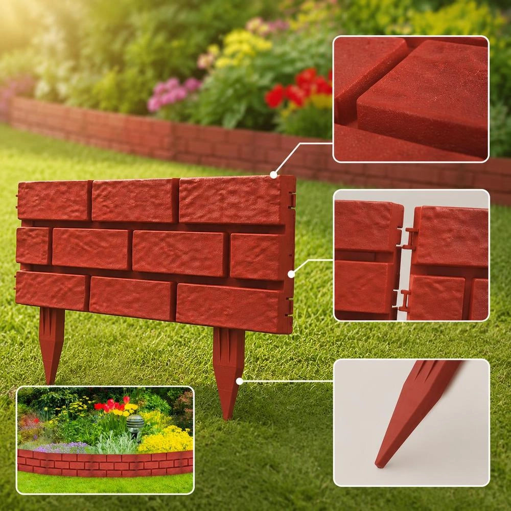 Lawn Edging, 11 Pieces, Brick Design