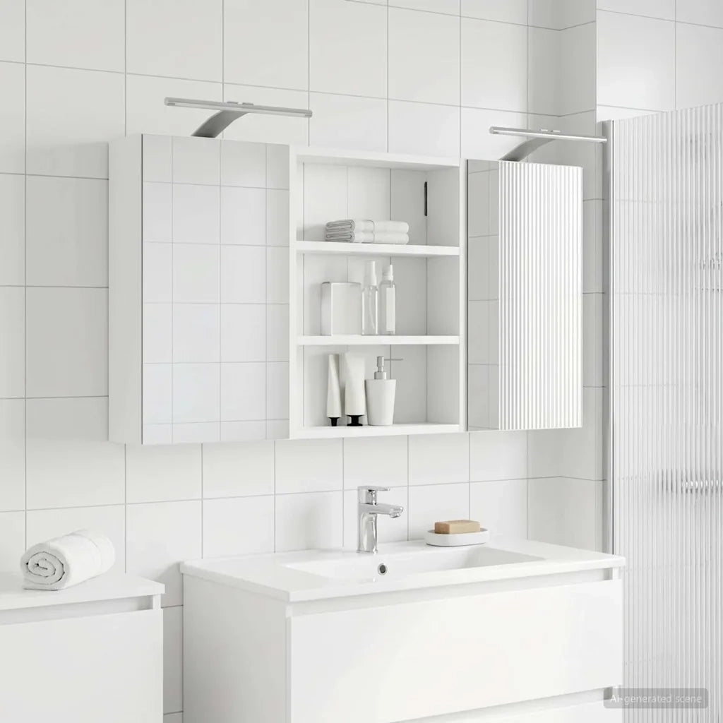 Set di Armadi da Bagno con lo scaffale 3 pcs 100 x 10,5 x 50 cm