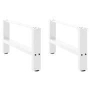 Set di 2 gambe quadrate per tavolino da caffè 60 x 30 cm con piedini regolabili design moderno in acciaio bianco 02_0057505