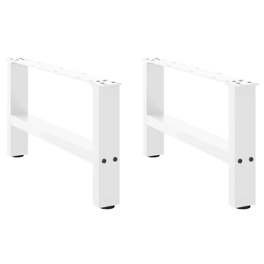 Set di 2 gambe quadrate per tavolino da caffè 60 x 30 cm con piedini regolabili design moderno in acciaio bianco 02_0057505
