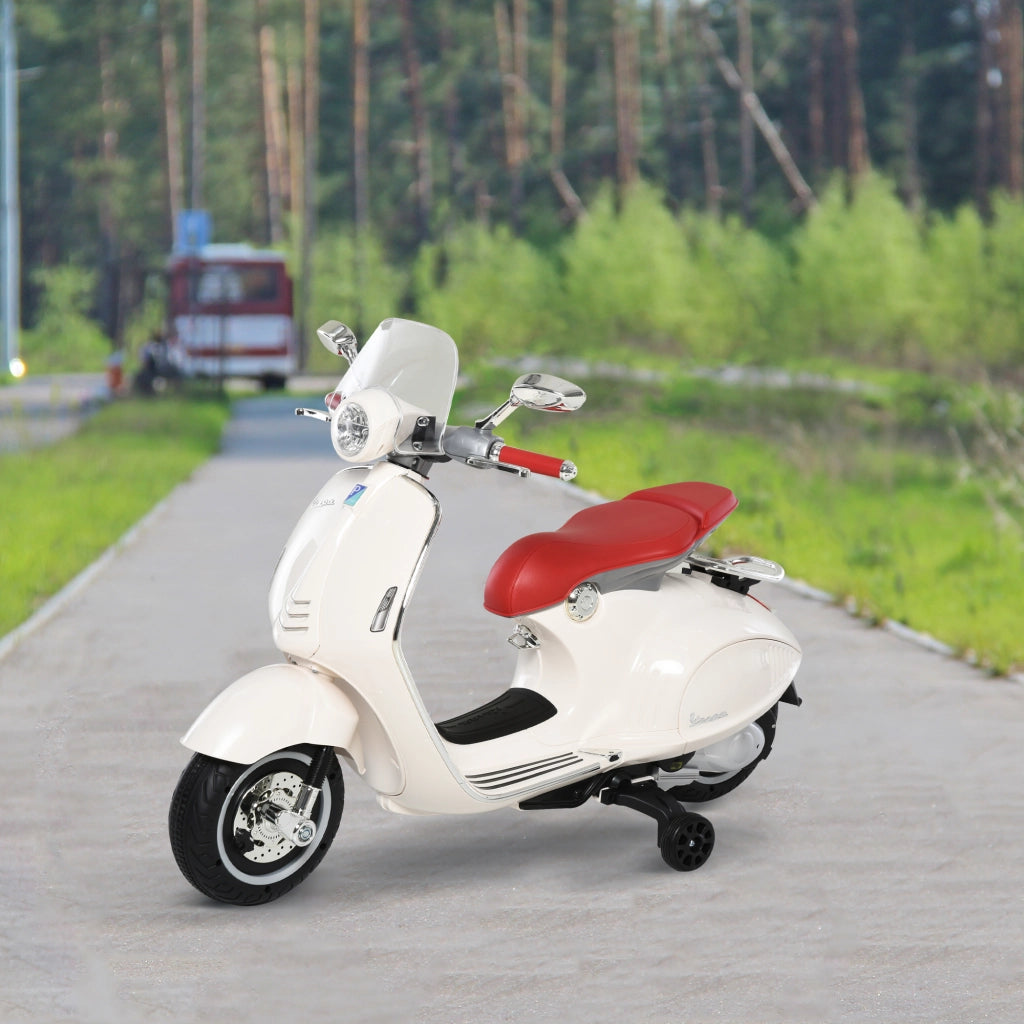 Moto elettrica per bambini Vespa ¨C zephmum ¨C Bianco 108x49x75 cm