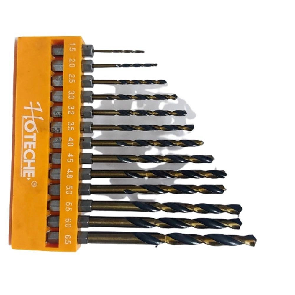 Trade Shop - Set 13 Punte Esagonale Trapano Avvitatore Inserti Titanio Attacco 1/4" 1,5-6,5mm -