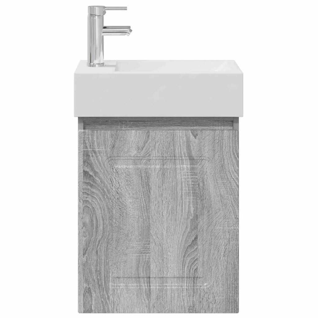 Mobile bagno con rubinetto Sonoma grigio 45,5 x 22,5 x 84 cm 889467