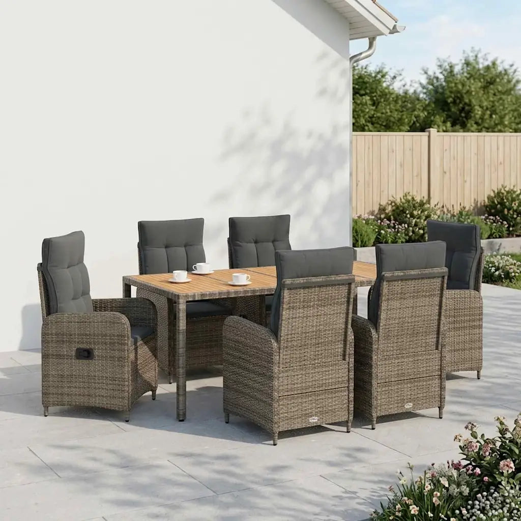 Set da pranzo per esterni 7 pz Grigio chiaro e grigio scuro 3422288