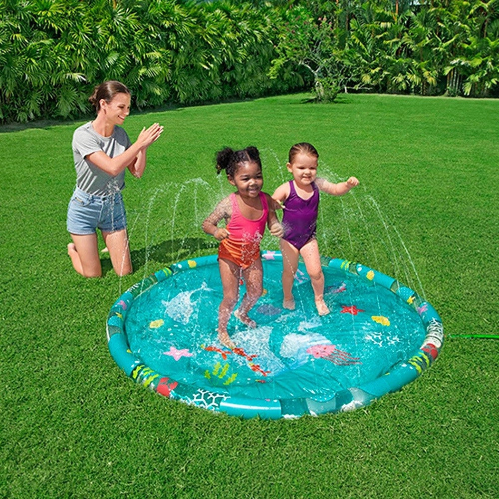 Trade Shop - Tappetino Splash Con Getti D'acqua Effetto Fontana Fondale Marino 165 Cm 52487 -