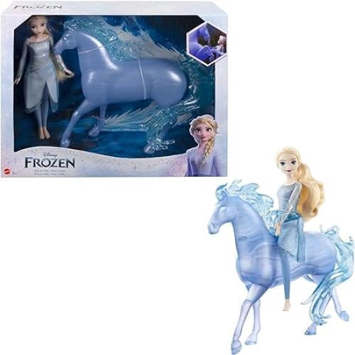 Bambola-Disney Frozen - Elsa e Nokk, creatura acquatica a forma di cavallo, ispirati al film Disney Frozen 2-Mattel-Eta