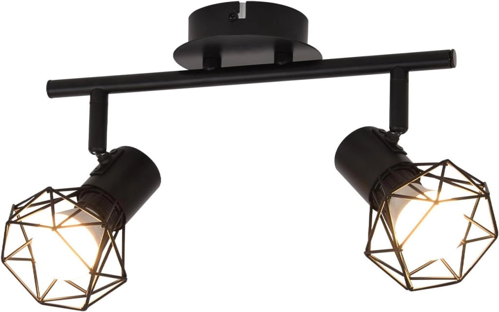 ZMH Faretto da soffitto orientabile a 2 fiamme - Bianco industriale per interni E14 350