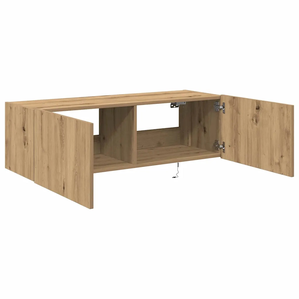 Mobile TV da parete-Mobile TV a Muro-Credenza TV Rovere artigianale 100 x 35 x 31 cm