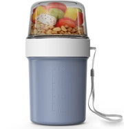 Bicchiere per cereali 870ml + 310ml bicchiere per cereali, yogurt e pranzo, confezione da lavoro, viaggio, picnic, colazione (blu)