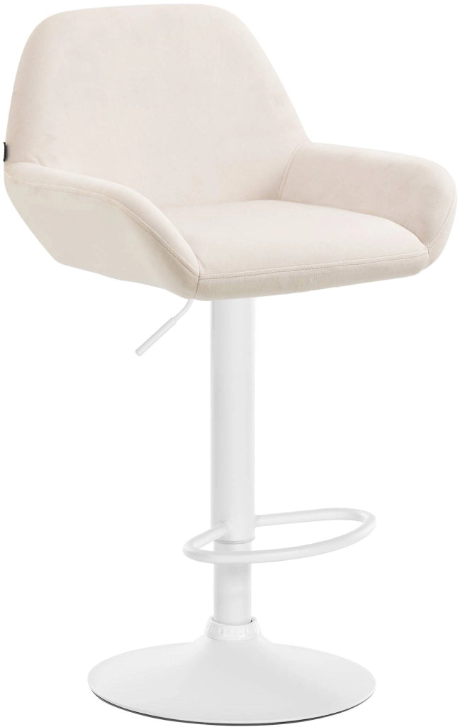 Sgabello Braga in velluto crema,bianco