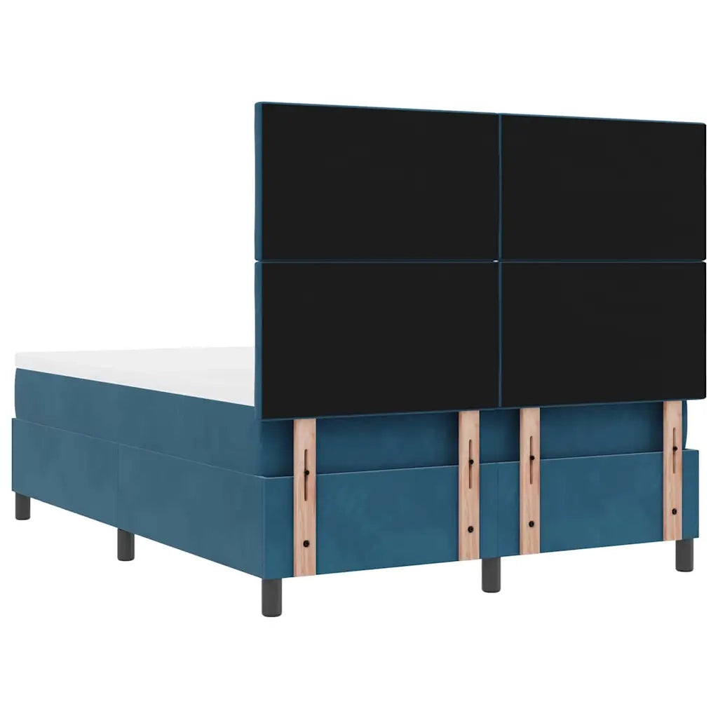 Letto a molle con testiera Blu scuro 190 x 140 cm Velluto 3344580
