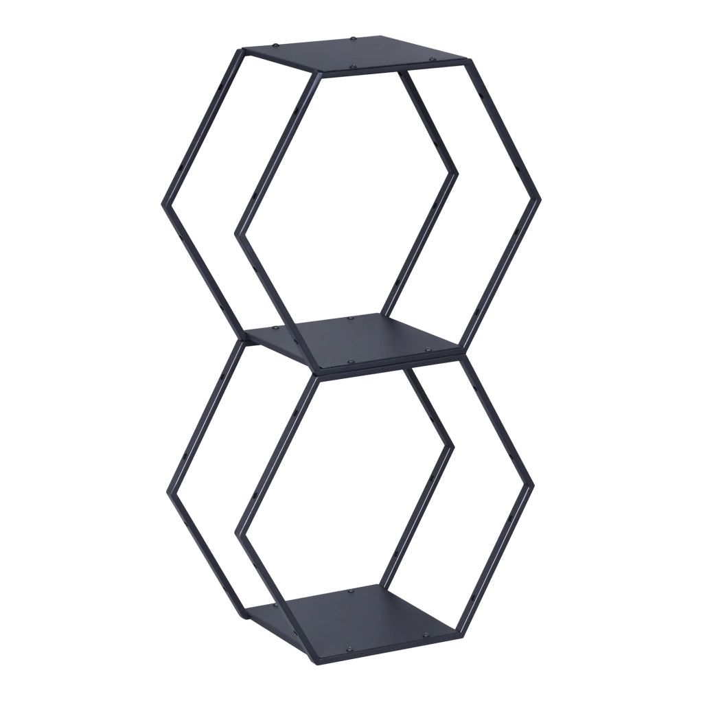 Set di 2 mensole da parete moderno mobile contenitore acciaio 32 x 37 x 19 cm nero 03_0009758