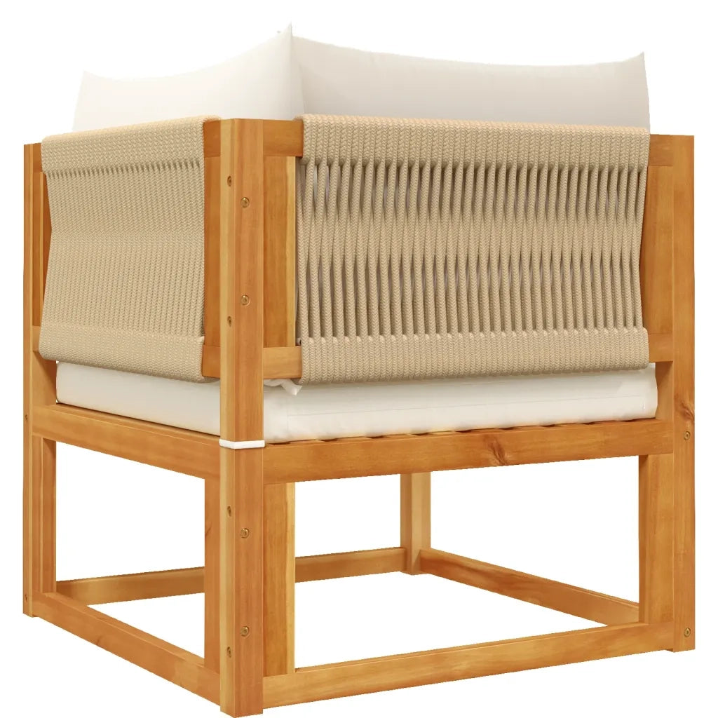 vidaXL Set di divani da giardino 4 pezzi con cuscini in legno di acacia e corda