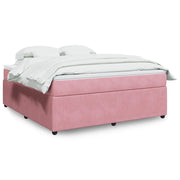Giroletto a Molle con Materasso Rosa 180x200 cm in Velluto