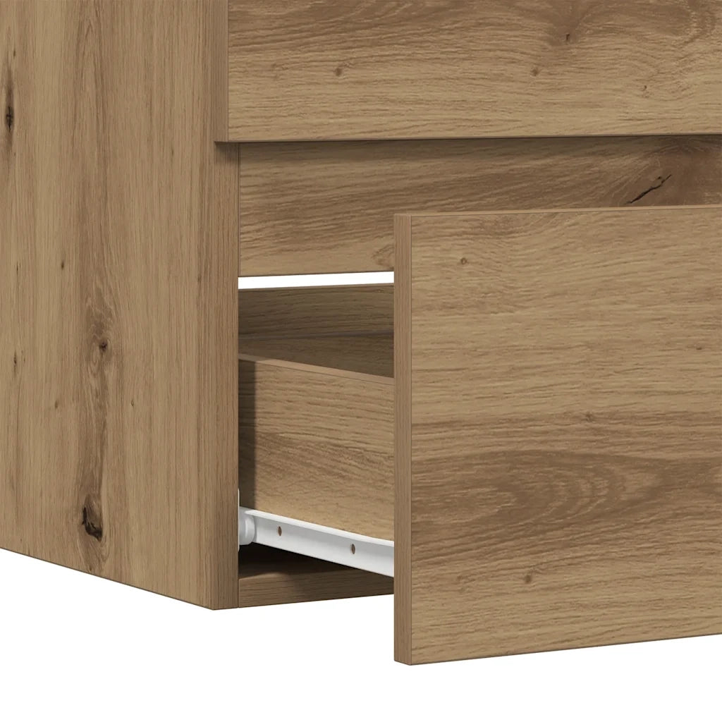 Mobiletto da Bagno Rovere Artigianale 60x38,5x45 cm Truciolato