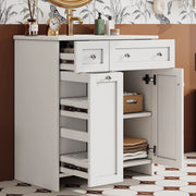 Mobile sottolavabo con 1 anta, 3 cassetti, lavabo in ceramica e chiusura ammortizzata per bagno bianco 76 × 47 × 86 cm
