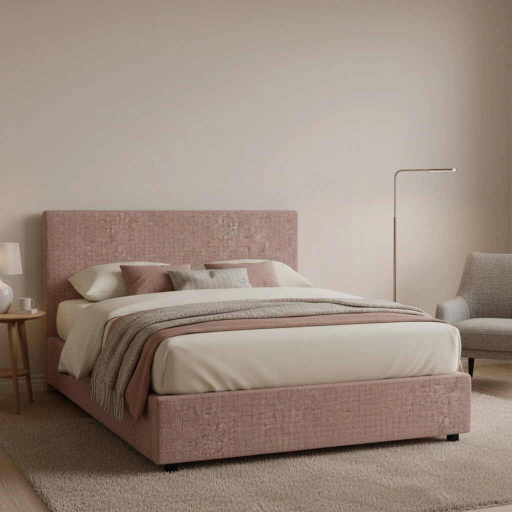 Redditch, Letto Piazza e Mezza Sfoderabile Made in Italy, Rosa Antico
