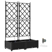 Set di 2 fioriere da giardino moderne resistenti ed eleganti in acciaio nero 80 x 40 x 126 cm 02_0058548