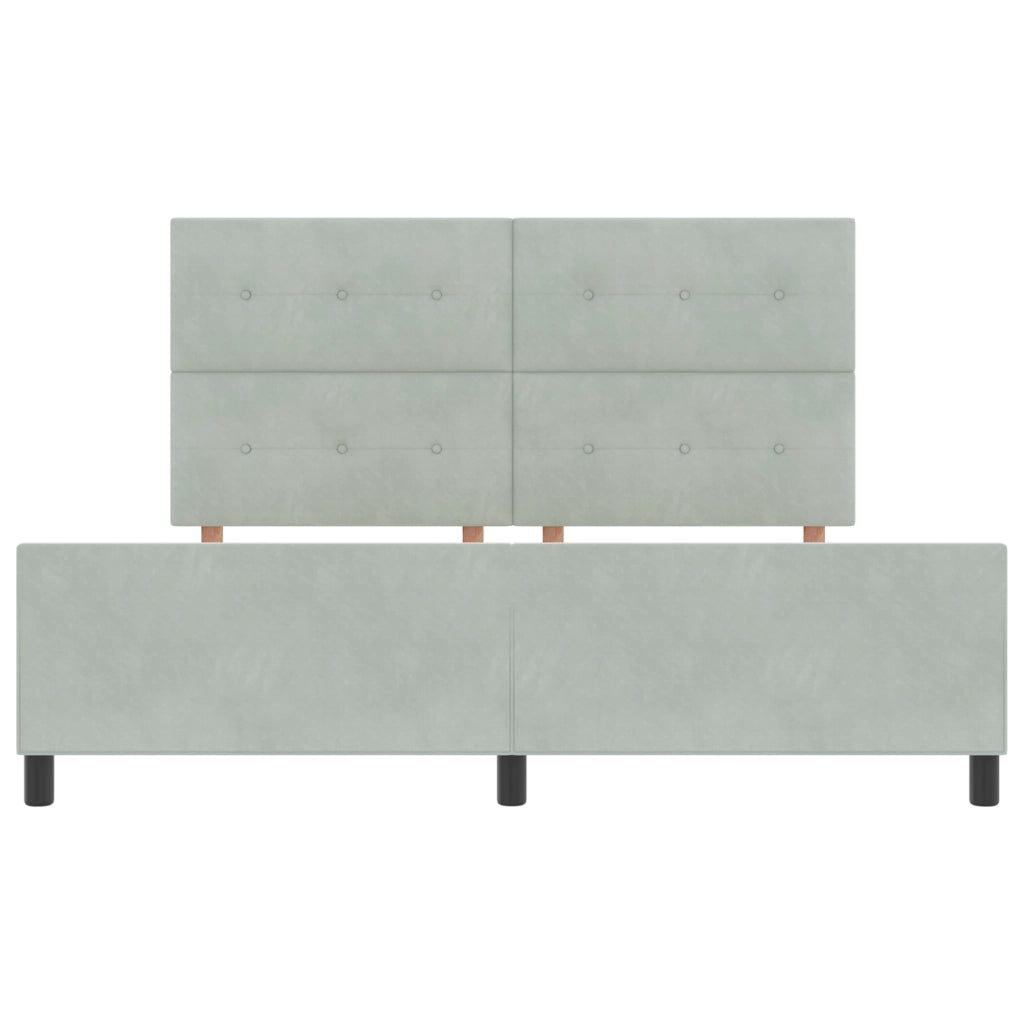 Struttura del letto Grigio chiaro 180x200 cm Velluto