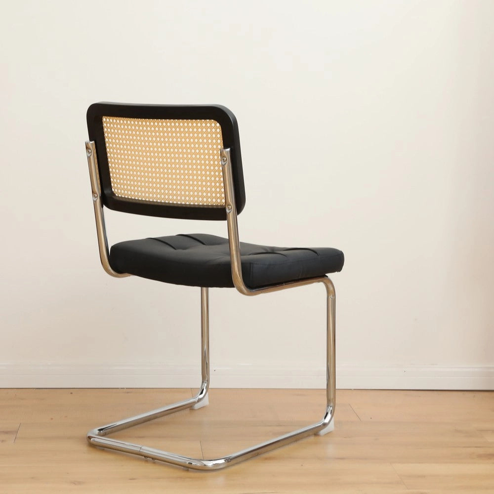 Sedie da Pranzo Set 2 Pezzi Imbottite ¨C MINIMAL ¨C Similpelle con Gambe in Metallo Cromato