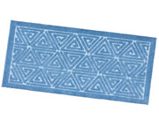 Tappeto Bagno Greca 65x150 cm Scendiletto Morbido Puro Cotone Assorbente Antiscivolo Azzurro