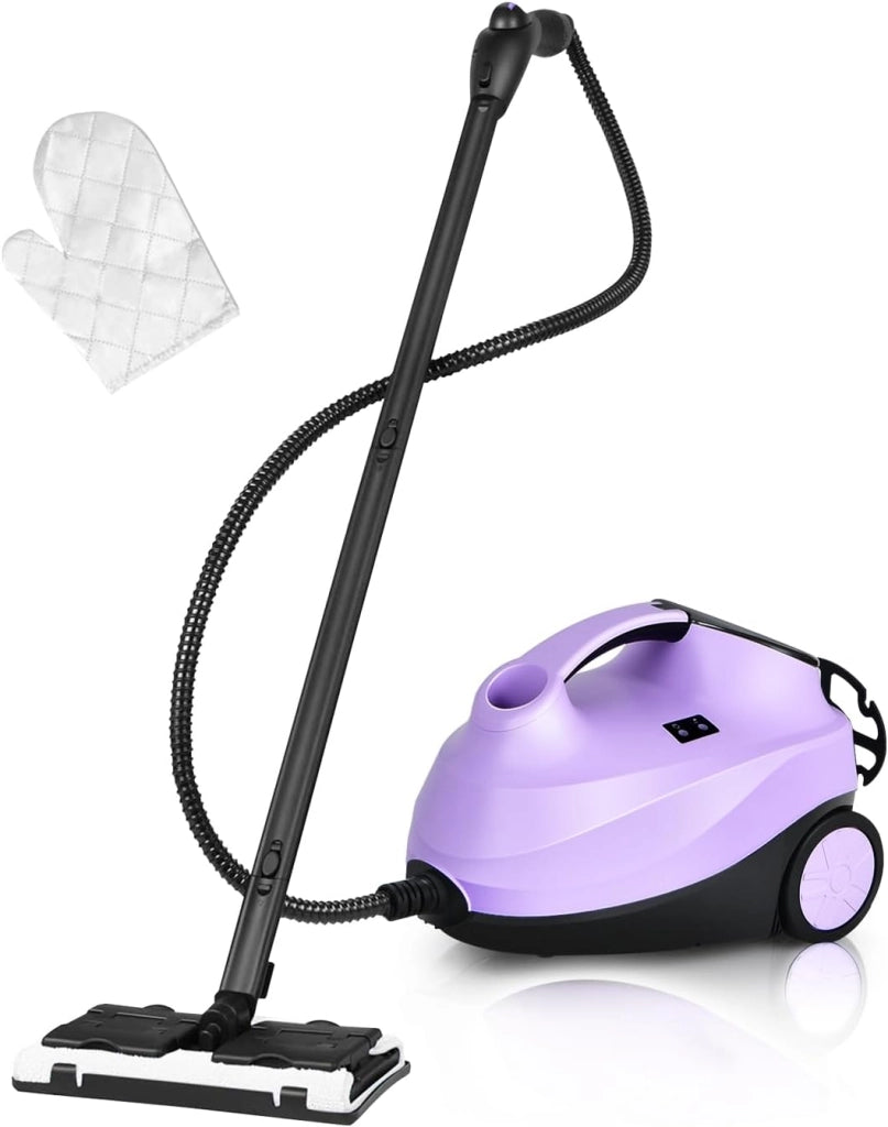 2000W Pulitore a Vapore con 19 Accessori e Serbatoio da 1,5L, Vapore per Tappeti, per Pulizie Profonde Pavimenti Finestre e Macchine (viola)