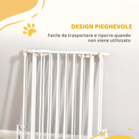Cancelletto per Cani con Chiusura Automatica 180x3x74,5 cm in Metallo e Plastica Bianco