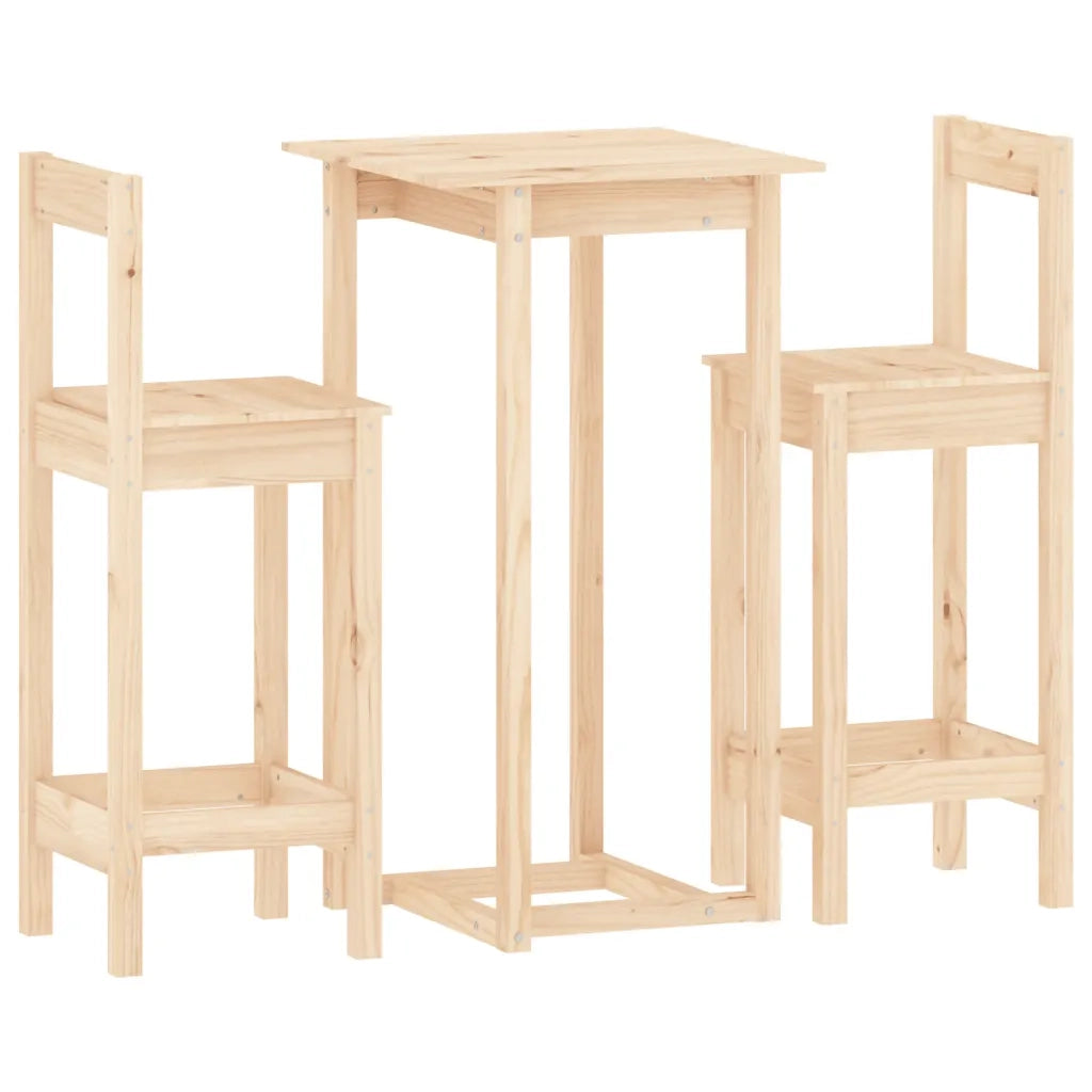 Set da Bar 3 pz in Legno Massello di Pino 3124732