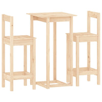 Set da Bar 3 pz in Legno Massello di Pino 3124732