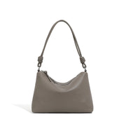 Borsa a tracolla da donna in vera pelle, colore grigio.