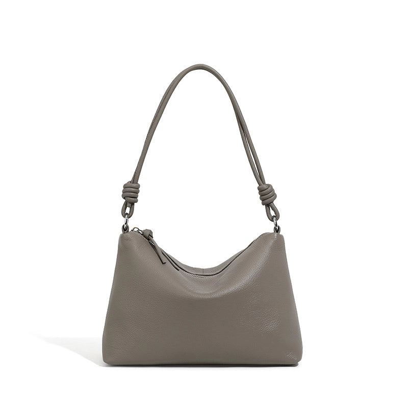 Borsa a tracolla da donna in vera pelle, colore grigio.