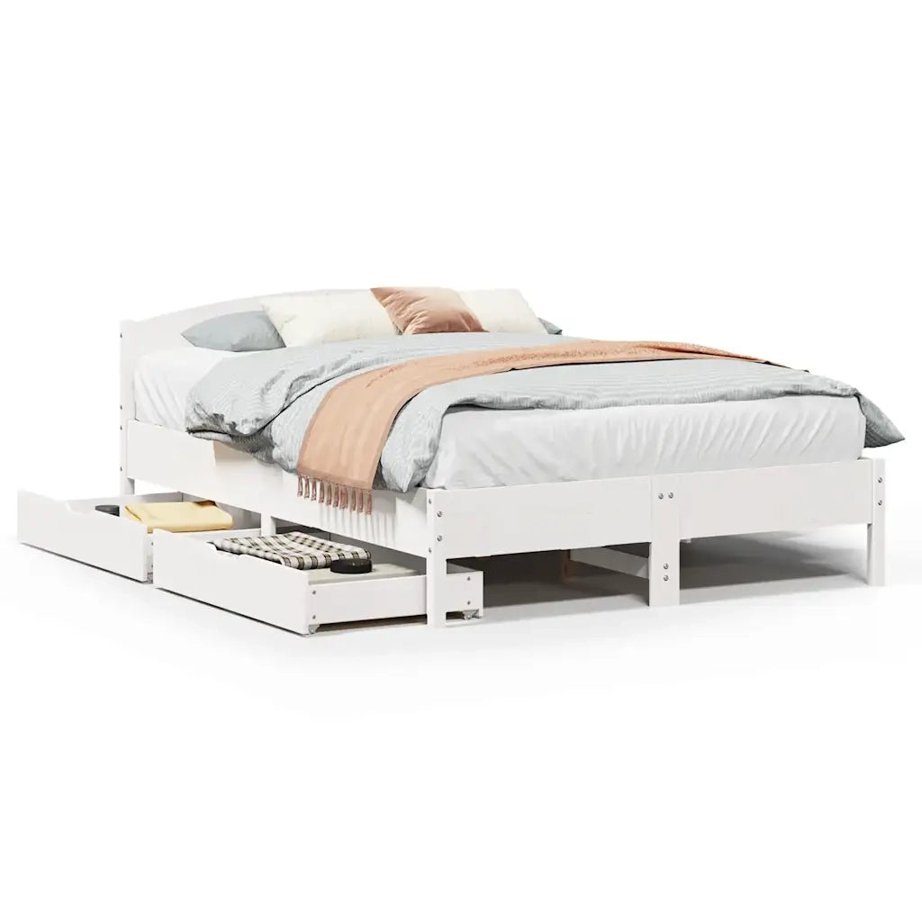 Letto senza Materasso Bianco 120x200 cm Legno Massello di Pino 3301831