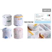 Trade Shop - Sacchetto Lavaggio Rete Con Cerniera Biancheria Tondo 16x16 Cm A Fantasia 58132 -