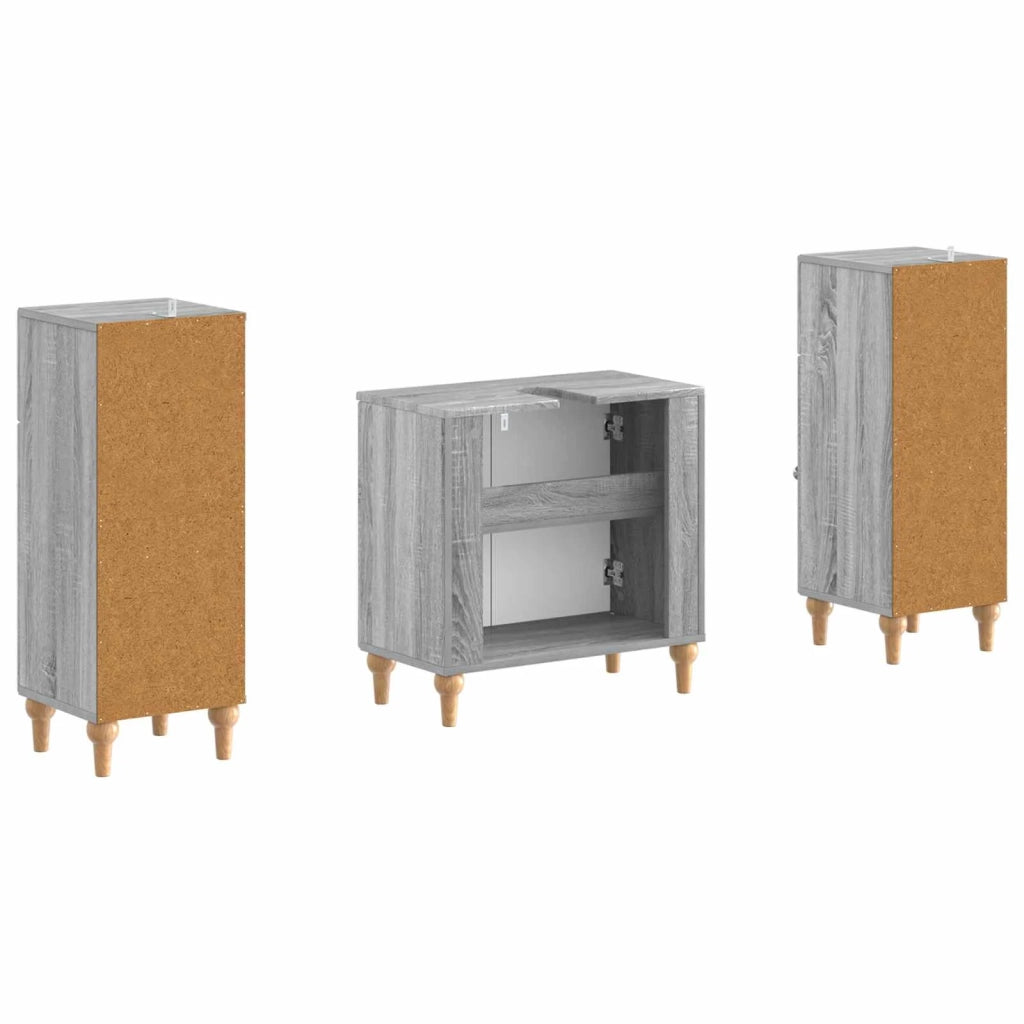 Set di Armadi da Bagno da 2 Pezzi ALKMAAR Sonoma grigio 3417996
