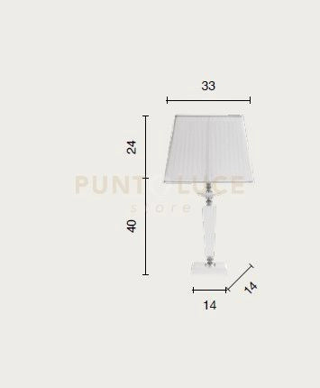 LUME GRANDE CHERUBINI CRISTALLO E CROMO CON PARALUME BIANCO L.33CM ATTACCO 1 LUCE E27