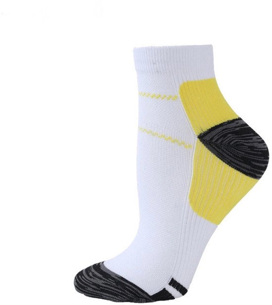 Sostegno per l'arco del piede - 2 paia - Sostenimento basso con stoffa estensibile - Calze per fascite plantare - Calze respiranti per attività all'aperto - Unisex - Ottimo per la fascite plantare, viaggi e sport - S/M