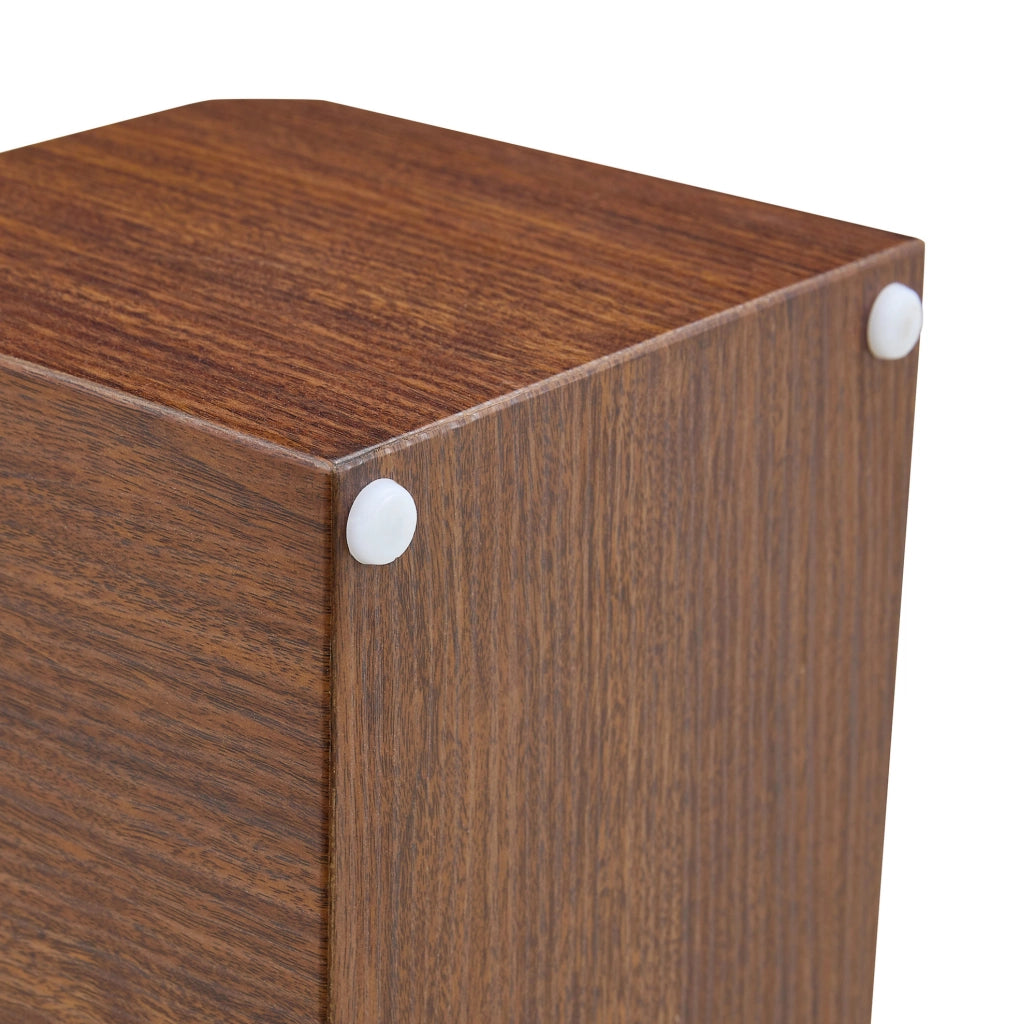 Set tavolini da salotto separabili con vetro e MDF effetto noce HAVRYA