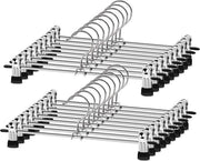 Hangers per capo con clip antiscivolo regolabili - Robusto e spazievitore - Pantaloni Gonne Cappotti Maglie Toppe a manica corta - 16 pezzi 30 cm