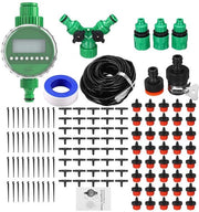 Sistema di Irrigazione con Timer Automatico - Set di Irrigazione a Gocce 30m per Giardino, Terrazza e Giardino di Cura
