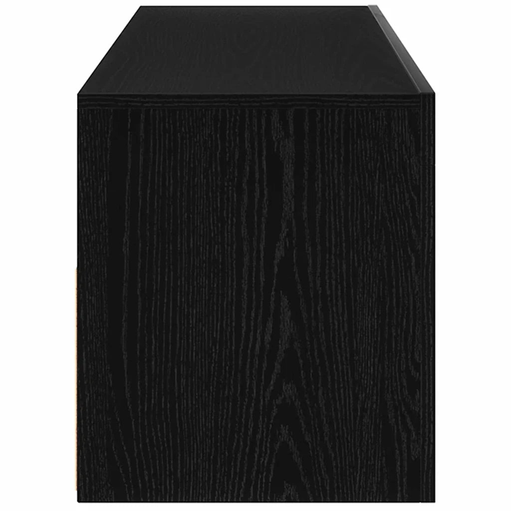 Mobile porta TV rettangolare moderno con illuminazione a LED 120 x 35 x 40 cm in legno composito di rovere nero 02_0051877