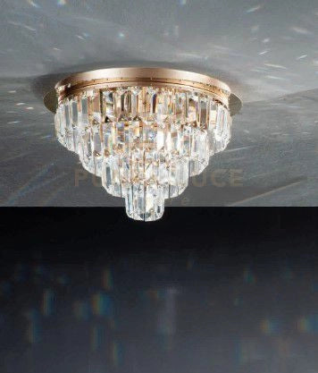 PLAFONIERA CASTLE 12 LUCI ATTACCO G9 MEDIA ORO D.60CM