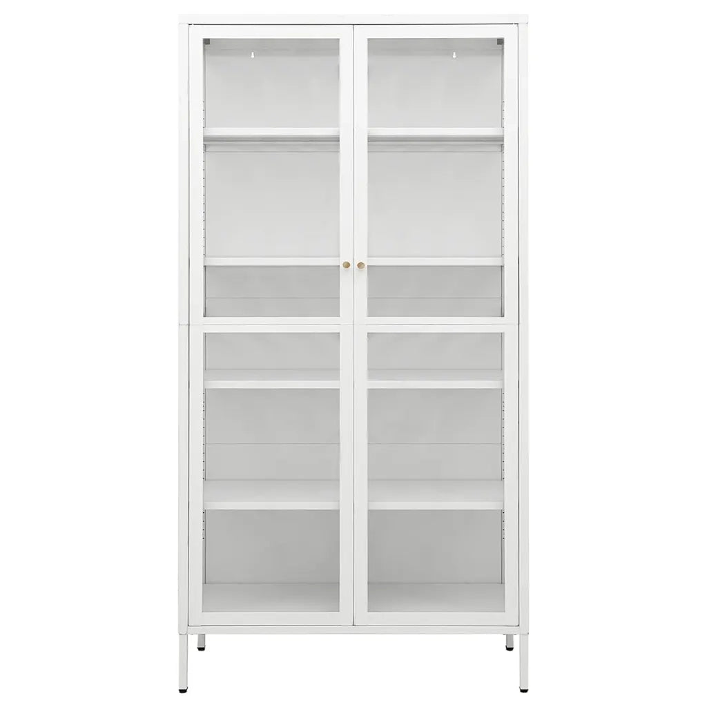 Vetrina Bianca 90x40x180 cm in Acciaio e Vetro Temperatocod mxl 79896