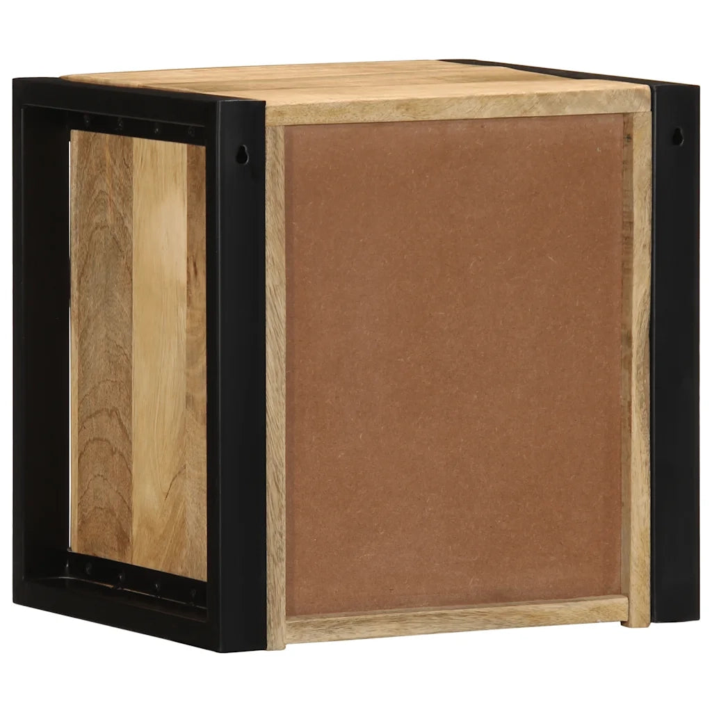 Comodino-Tavolino da notte 40x35x40 cm in Legno Grezzo Massello di Mango 204943
